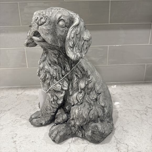 SPANIEL Dog Statue Garden Decor Indoor Outdoor Landscape Figurine 13.5 x 12 x 9” - Picture 6 of 8